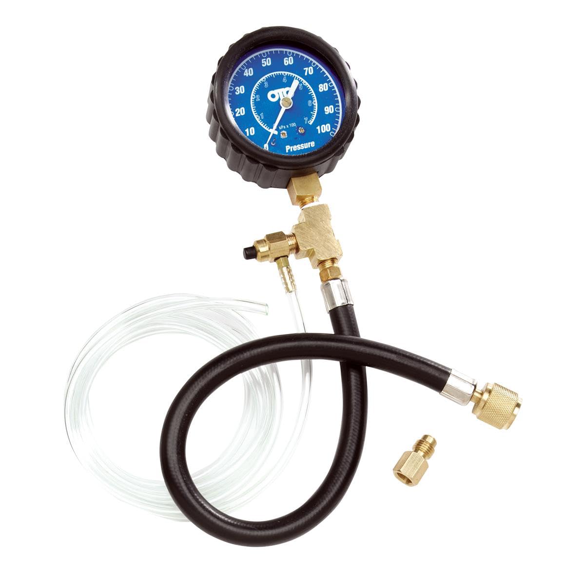 OTC 5630 brass fittings and hose close-up showing corrosion-resistant durability