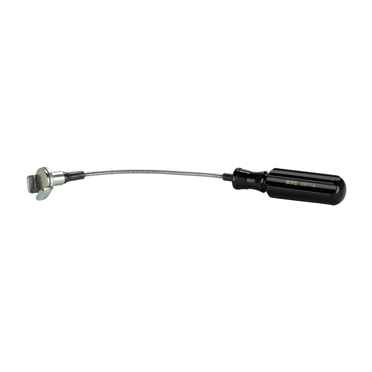 OTC 5911A front view showing magnetic head and flexible shaft for safe oil removal