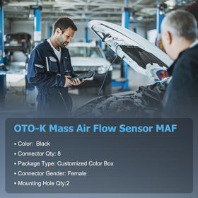OTO-KAUTOPARTS MAF beside a ruler showing compact dimensions for accurate scale
