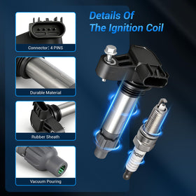 OTO-KAUTOPARTS coils and plugs beside ruler for size scale comparison aiding correct choice
