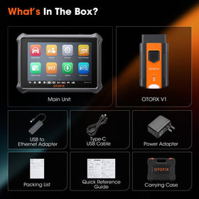 OTOFIX on a workbench with tools showing workshop-ready diagnostics benefit