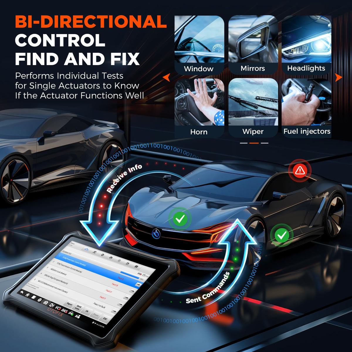 OTOFIX D1 Lite screen closeup with live data stream for faster fault pinpointing