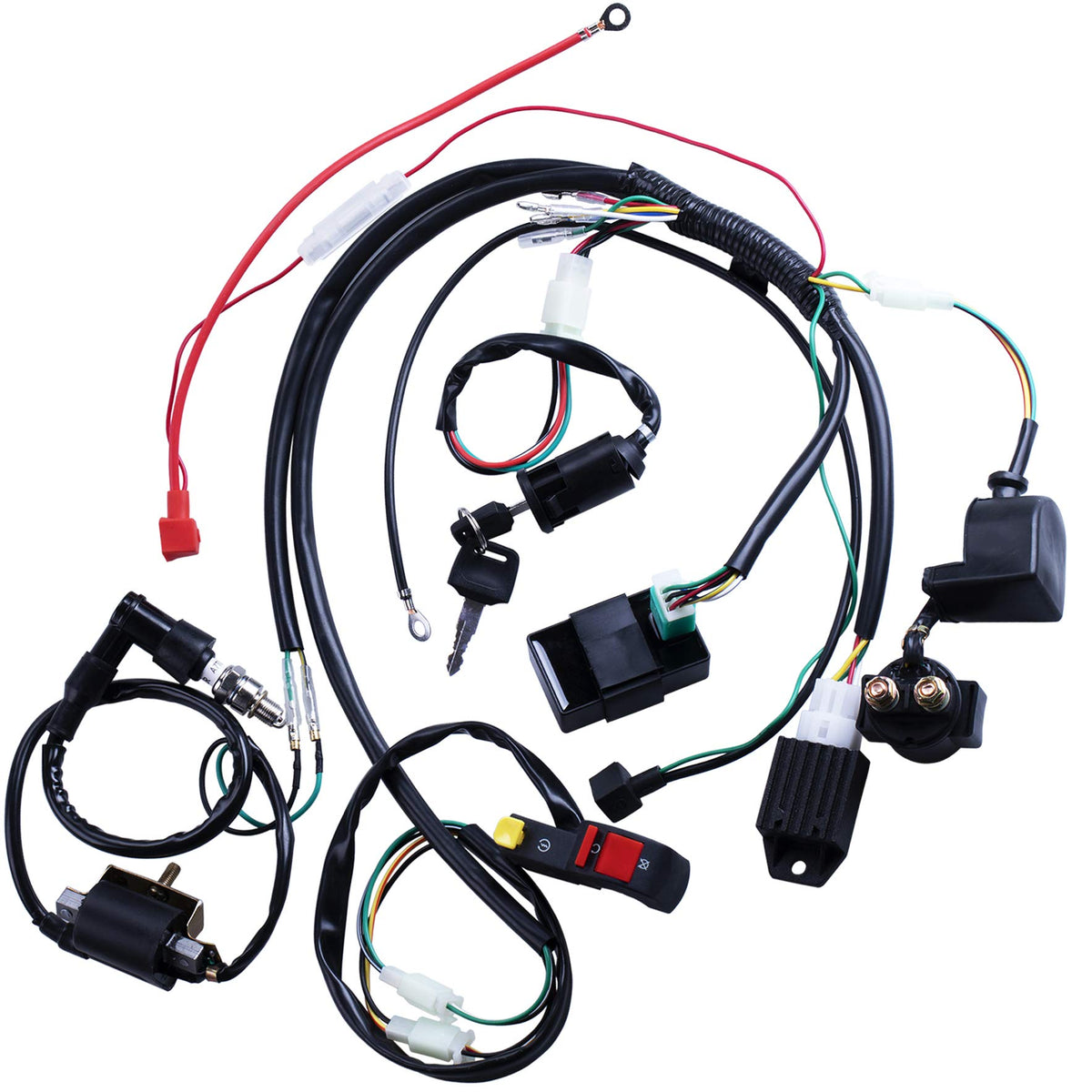 OTOHANS AUTOMOTIVE installed harness in a pit bike showing neat routing and protected cables