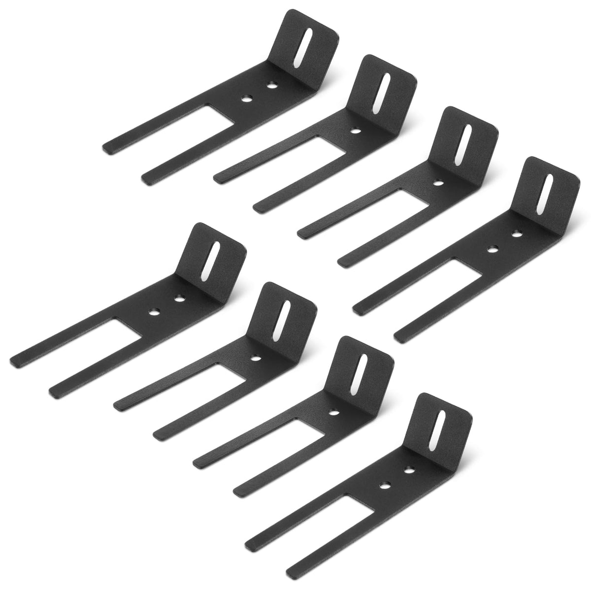 Otoolling front view of eight visor brackets showing compact kit and neat appearance
