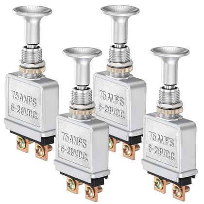 Otoolling front view of four switches showing sturdy metal bodies and chrome knobs for durable control