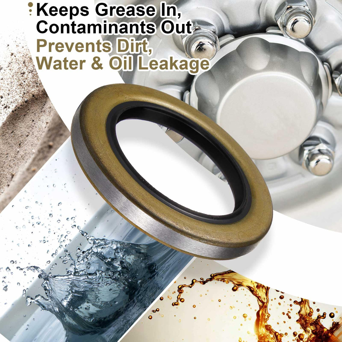 Otoolling seal installed on trailer hub demonstrating leak prevention benefit