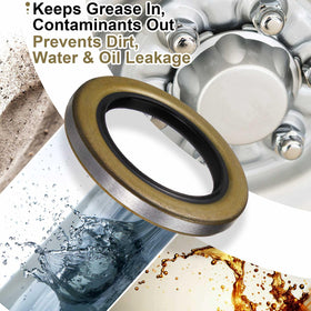 Otoolling seal installed on trailer hub demonstrating leak prevention benefit