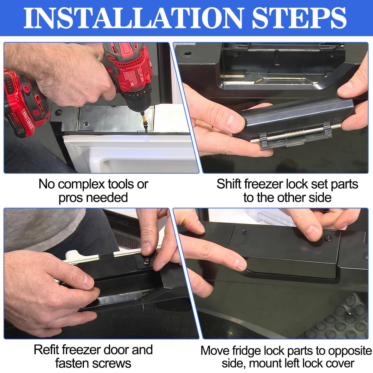 Otoolling latch beside ruler showing size and easy swap benefit