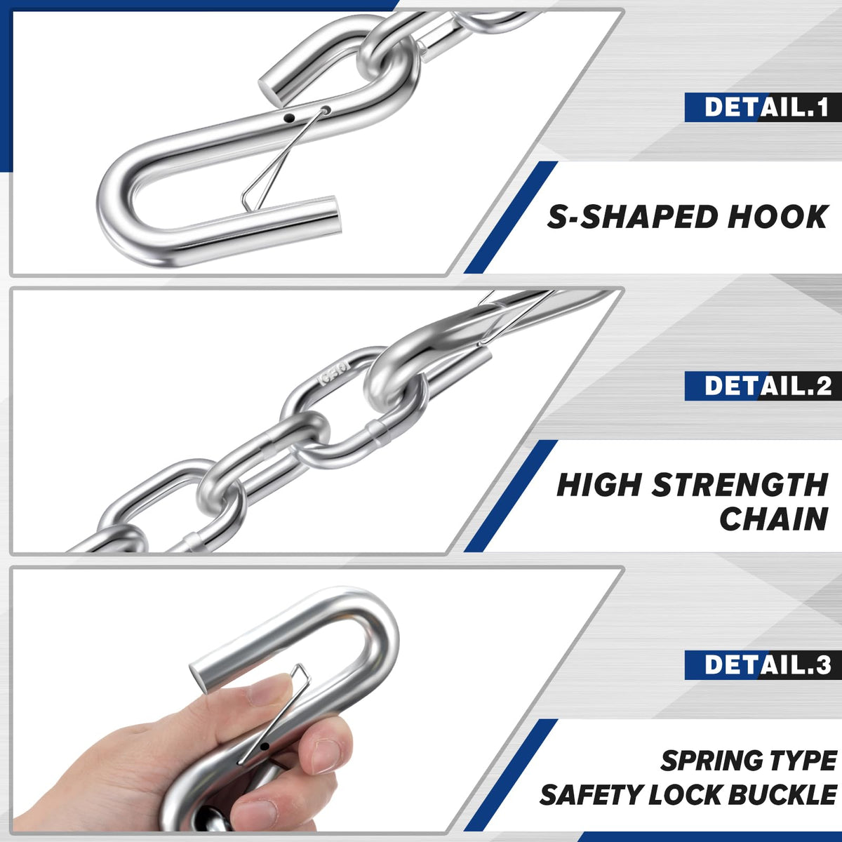 Otoolling snap hook detail demonstrating quick-attach security and easy installation