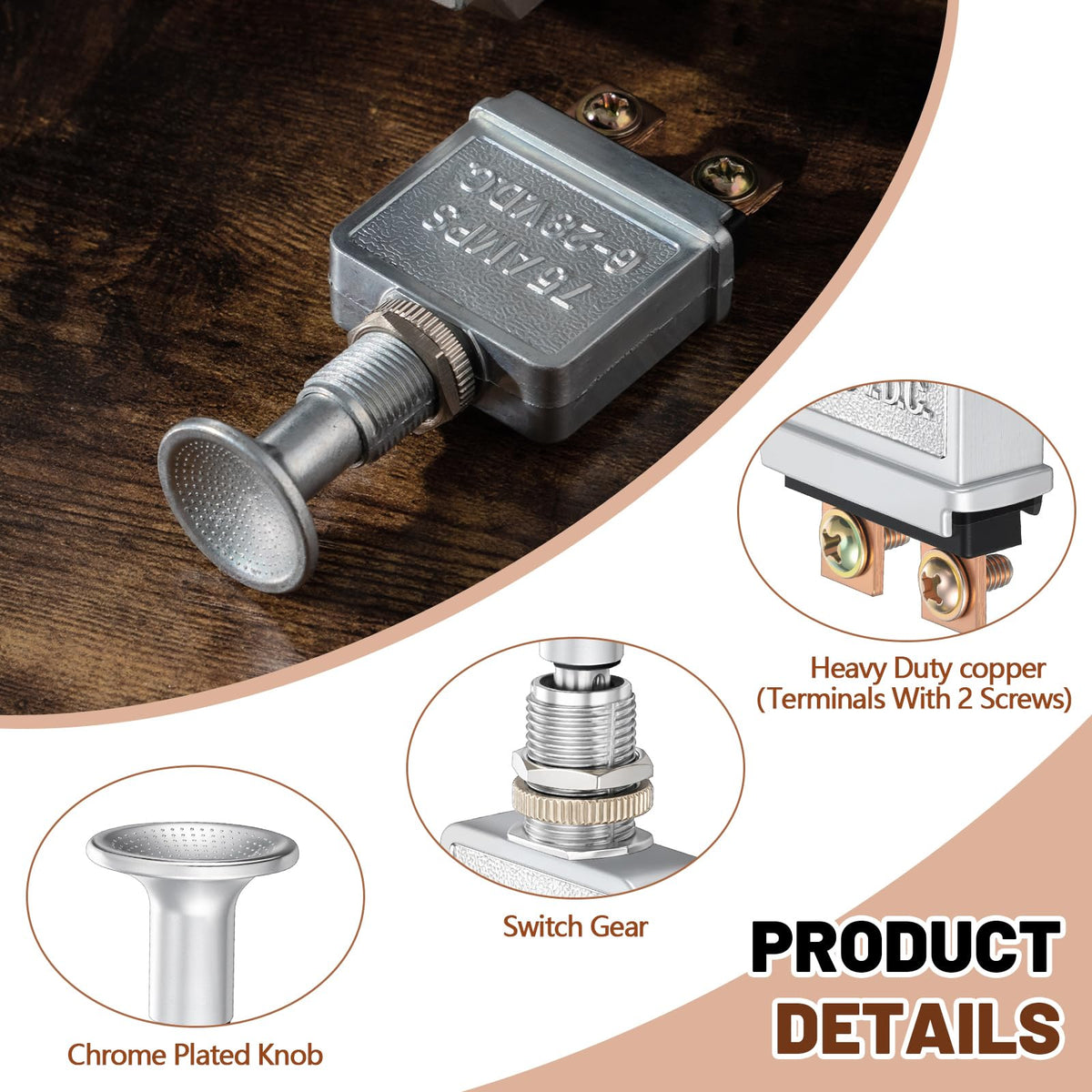 Otoolling copper screw terminals detail demonstrating reliable conductivity and secure wiring