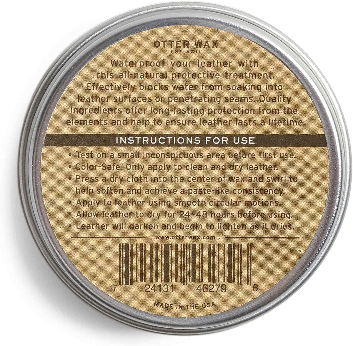 Close-up of Otter Wax texture showing beeswax-lanolin blend for smooth conditioning