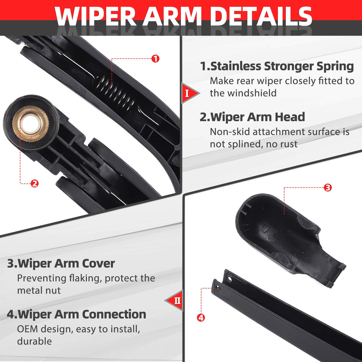 OTUAYAUTO close-up of arm material highlighting durable PBT construction