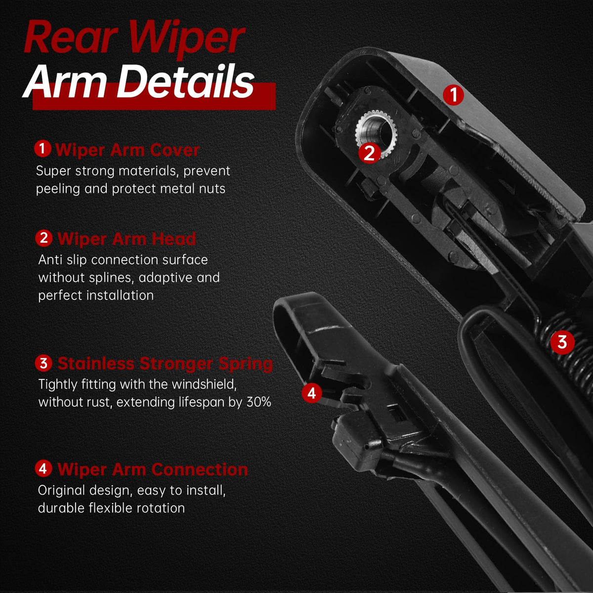 OTUAYAUTO arm mount detail showing precise OEM-style fitment