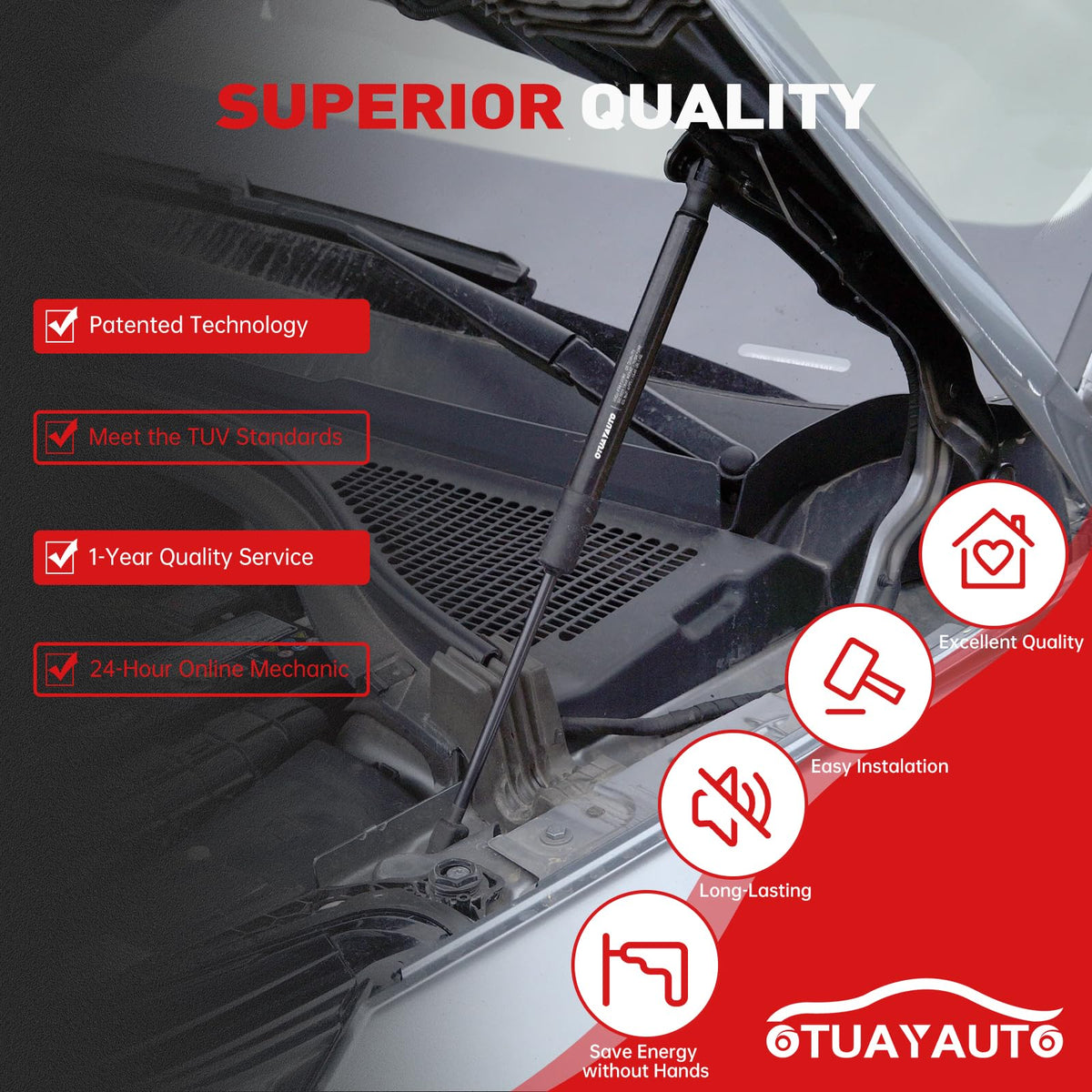 OTUAYAUTO compressed 11-inch strut beside ruler for sizing benefit