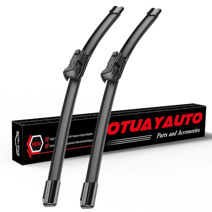 OTUAYAUTO front packaging showing pack of two wiper blades and fitment details