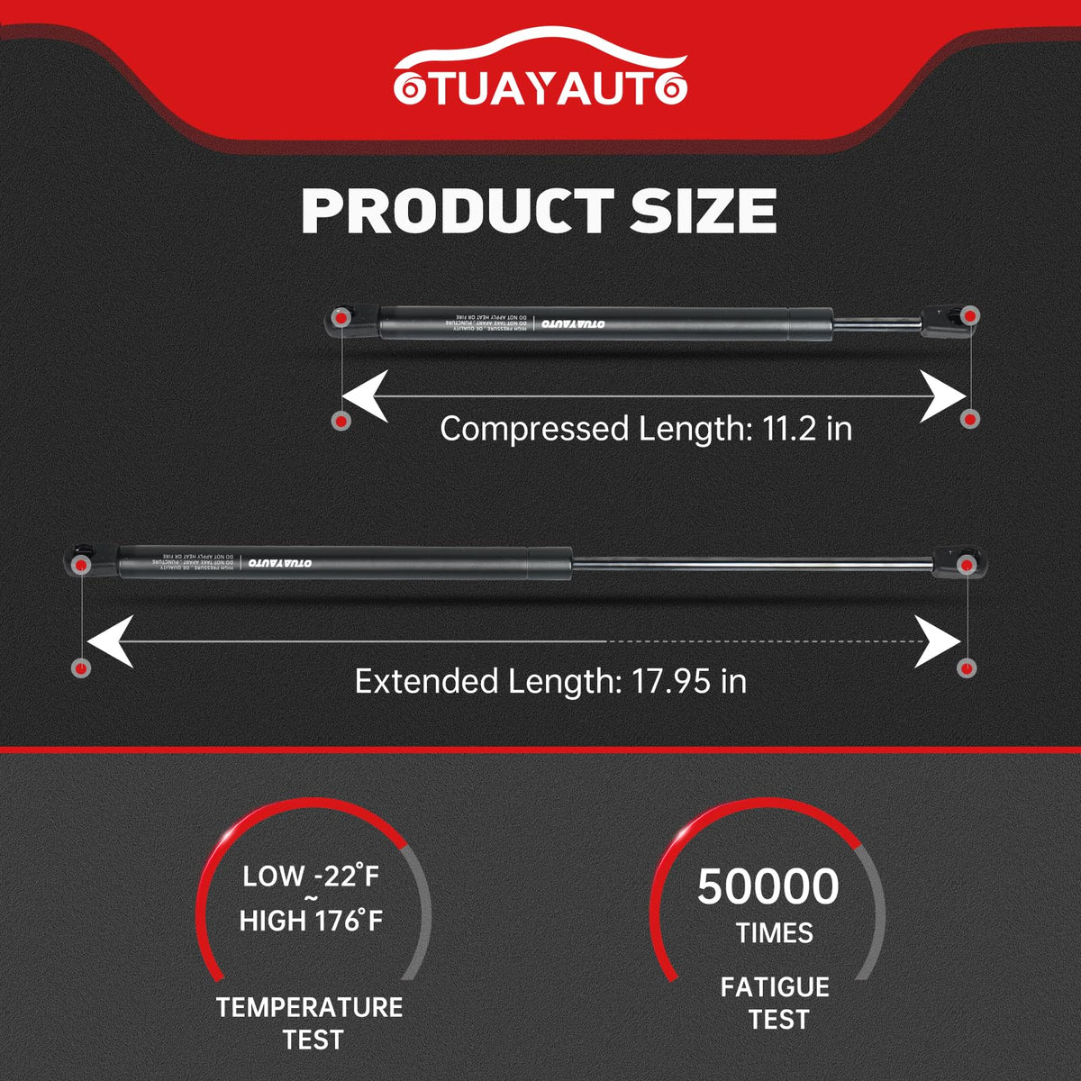 OTUAYAUTO struts mounted on Toyota 4Runner hood showing stable support