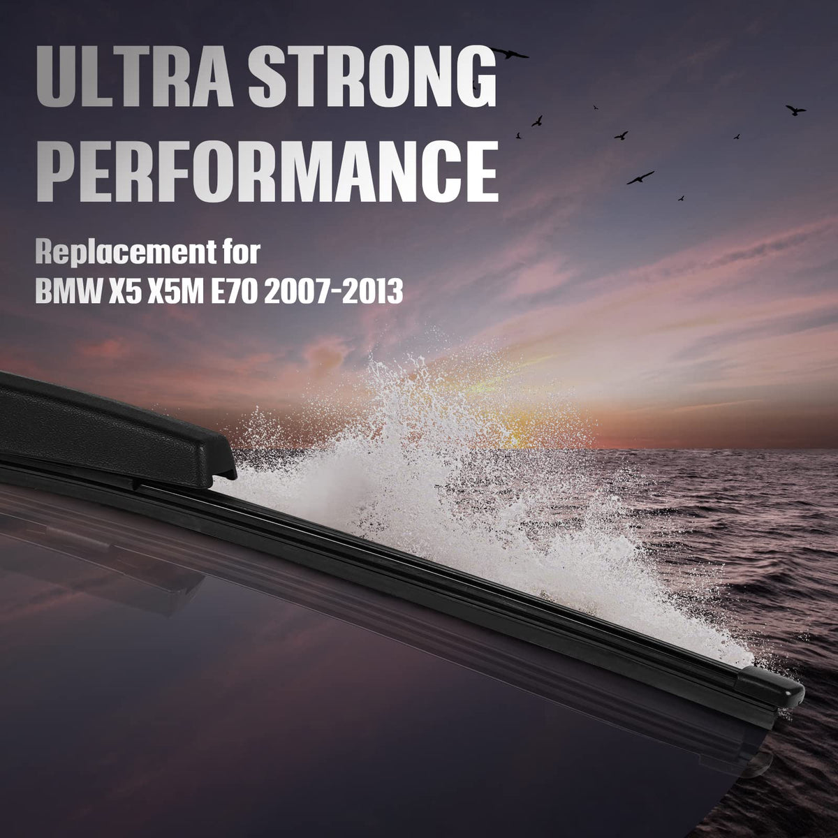 OTUAYAUTO installed on BMW X5 rear window improving visibility in wet conditions