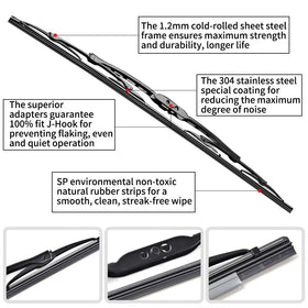 OTUAYAUTO blades installed on a Silverado windshield, smooth clear wipe for safer visibility benefit