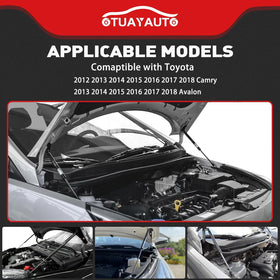 OTUAYAUTO hood strut mounted on car hood providing stable lift for safe engine access