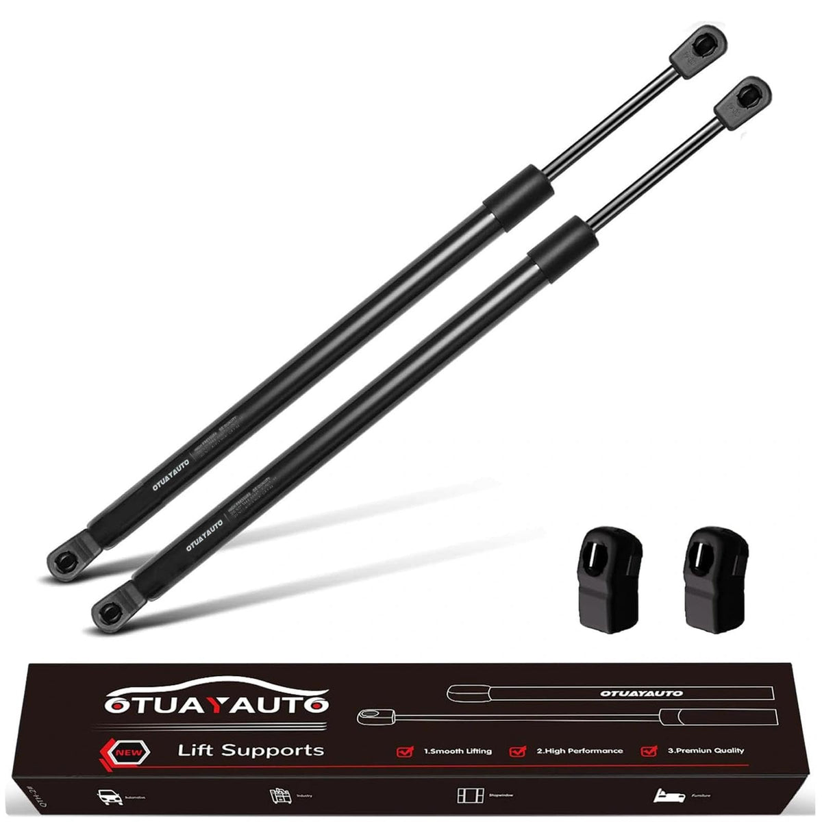 OTUAYAUTO rear hatch strut front view showing mount points and fitment benefit