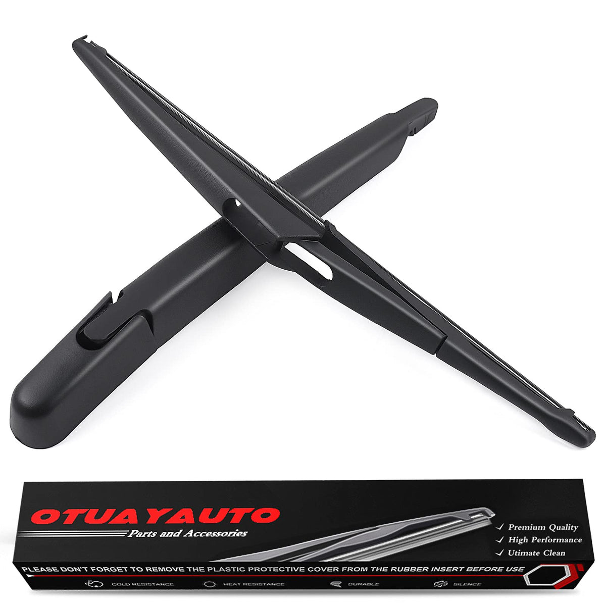OTUAYAUTO rear wiper arm front view showing precise OE-style fit