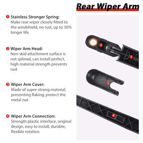 OTUAYAUTO close-up of wiper arm materials highlighting durable PBT construction