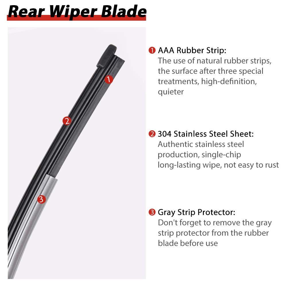 OTUAYAUTO blade edge detail showing precision-cut rubber for quiet wiping