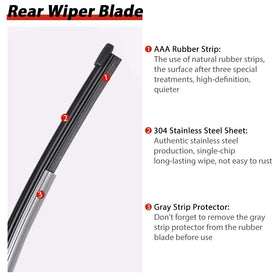 OTUAYAUTO blade edge detail showing precision-cut rubber for quiet wiping