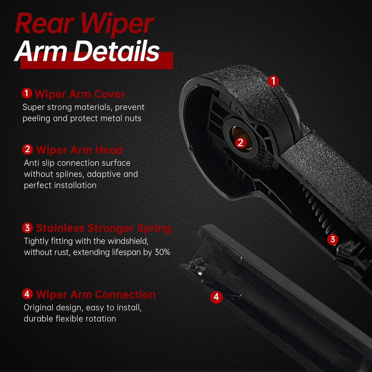 OTUAYAUTO precision-cut rubber blade edge delivering streak-free wiping