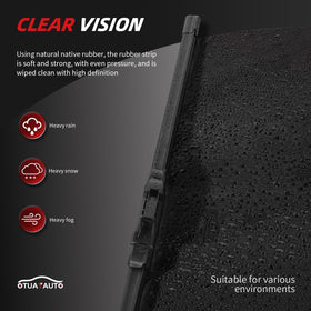 OTUAYAUTO blades beside ruler showing exact length for correct fitment confirmation