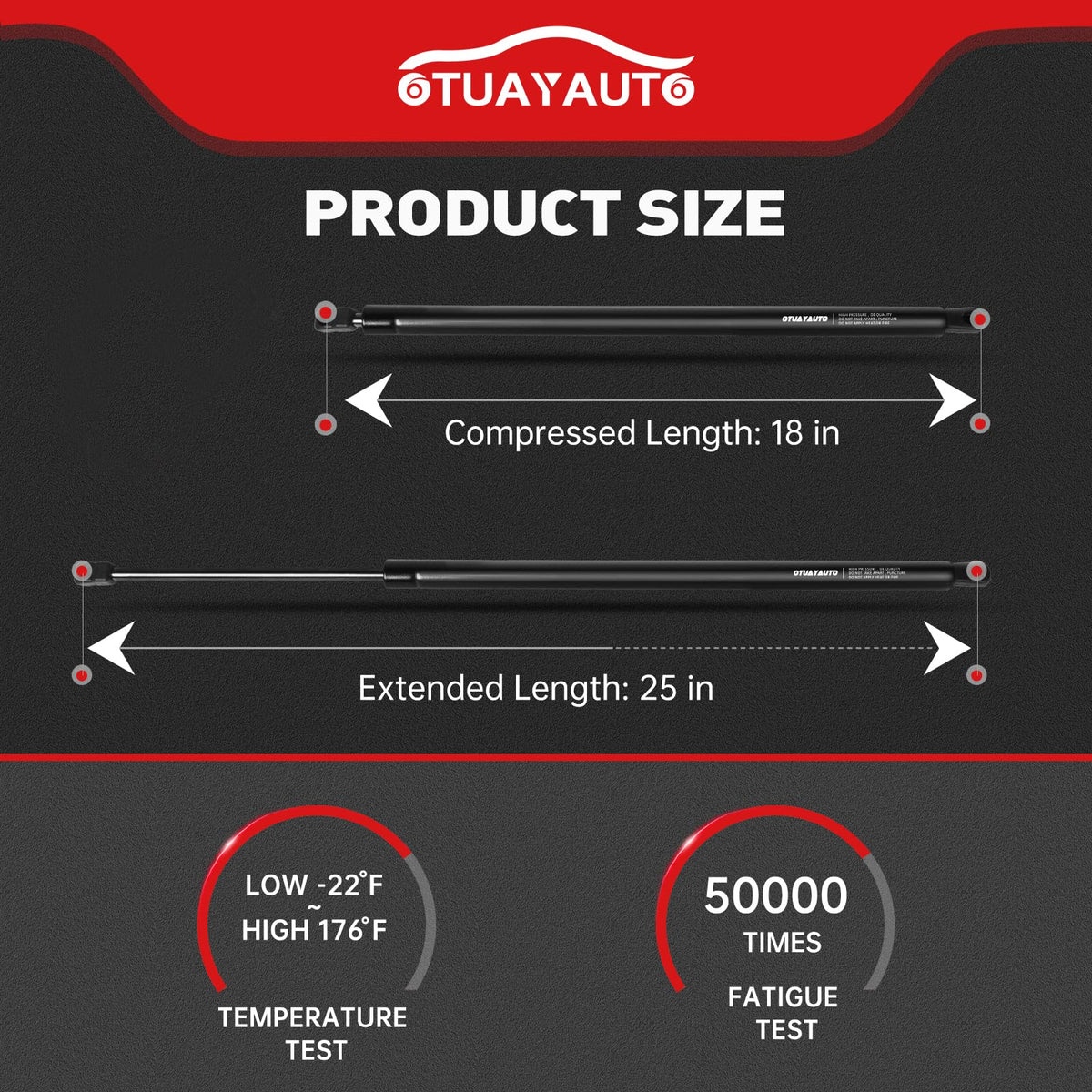 OTUAYAUTO struts with packaging and included parts for easy installation benefit