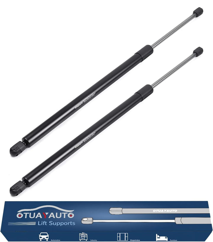 OTUAYAUTO front view of pair of tailgate struts showing fit and finish, reliable replacement