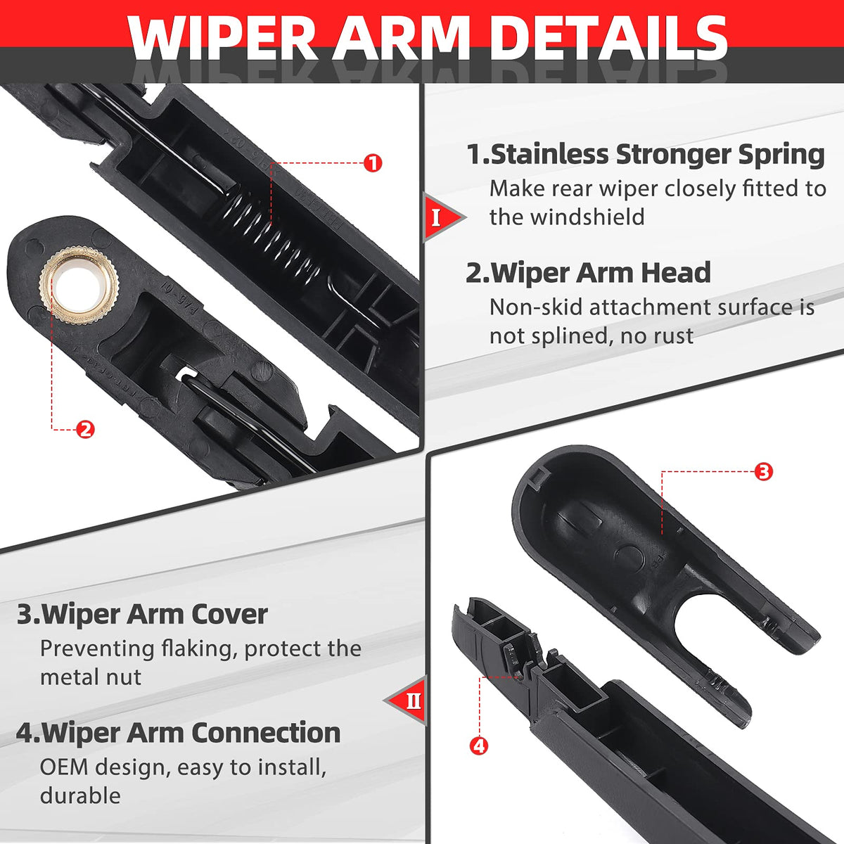 OTUAYAUTO close-up of arm material highlighting durable PBT construction