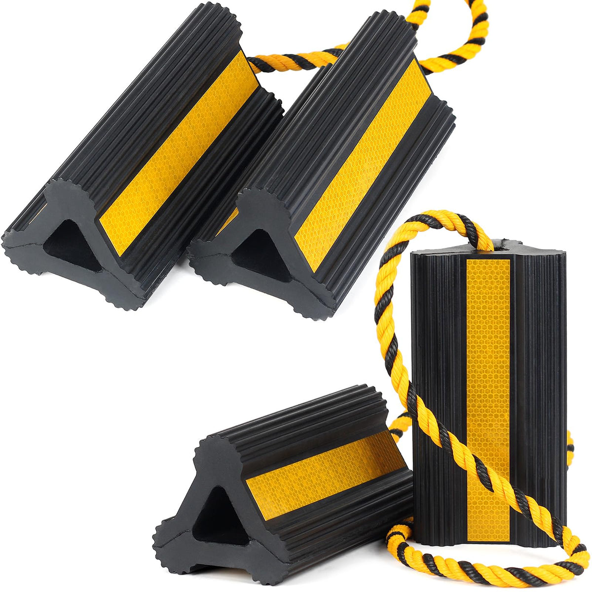 OULEME front view of two chocks showing size and pair convenience