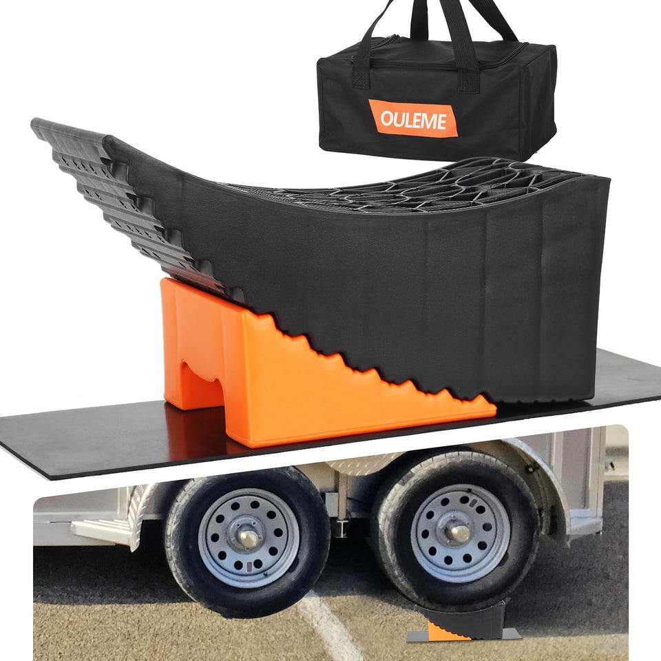 OULEME front view ramp showing integrated chock for secure lifting