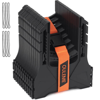 OULEME front view of sewer hose support showing organized elevated hose benefit