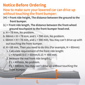 OULEME ramp in garage with car demonstrating easier maintenance access