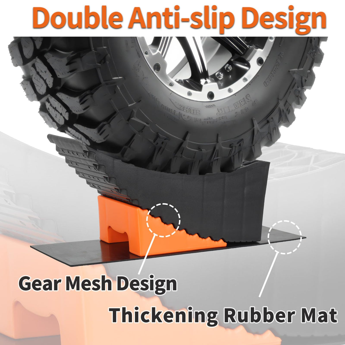 OULEME in use lifting tandem axle tire for safer jack-free access