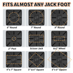 OULEME block with square jack foot seated showing firm load distribution benefit