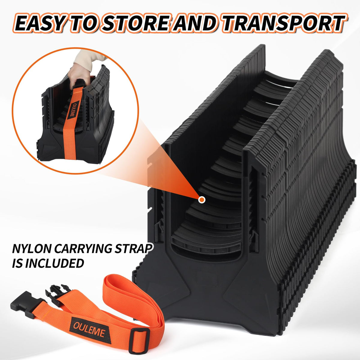 OULEME rubber cords and strap detail showing added stability and secured sections