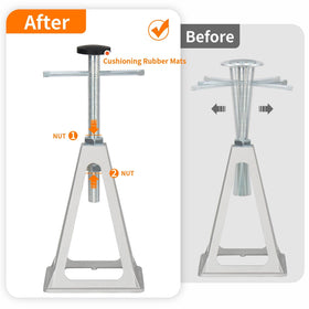 OULEME top view featuring rubber cushion pad that protects frame and reduces vibration