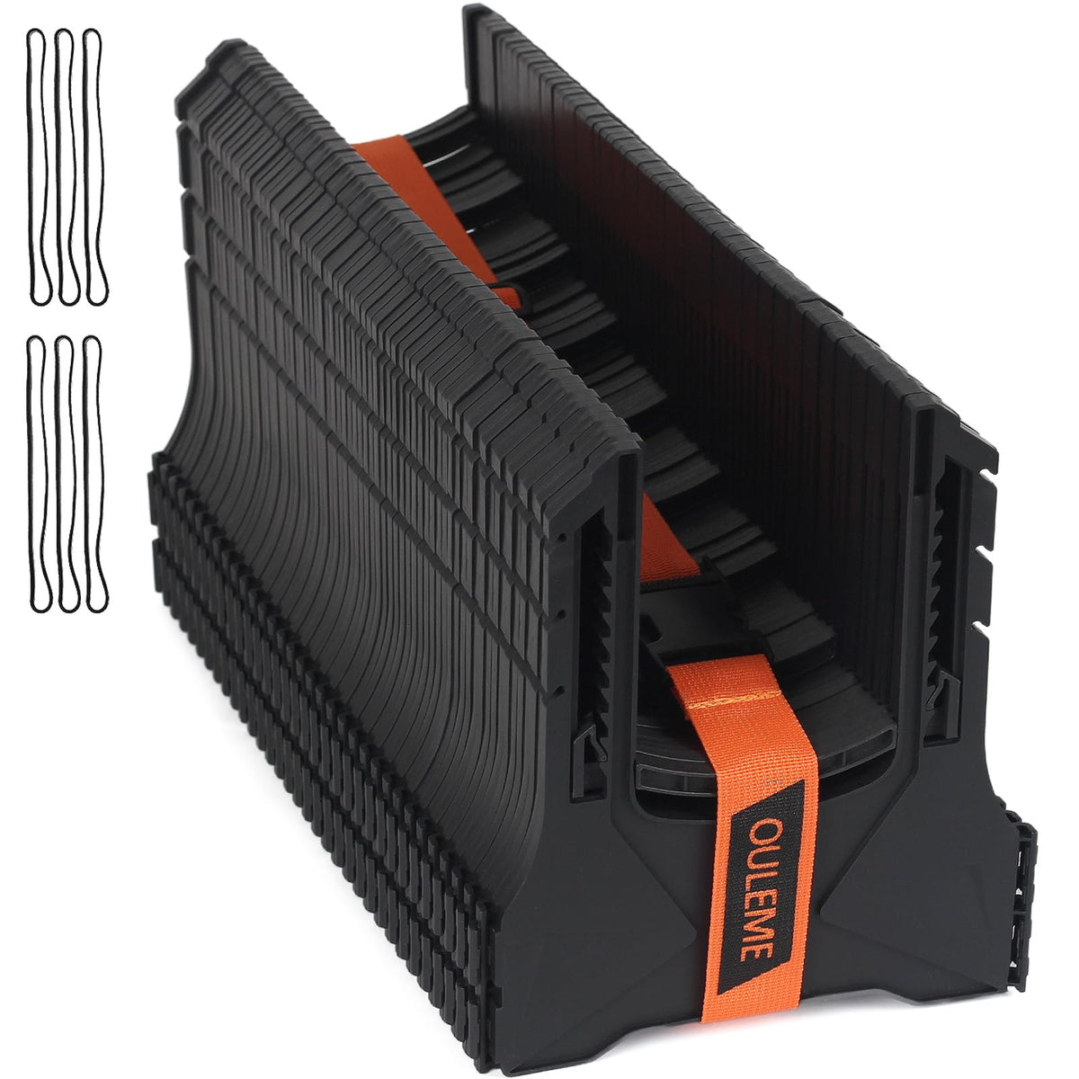 OULEME front view of sewer hose support showing organized elevation and quick setup benefit