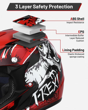 Oumurs child wearing helmet offroad showing real‑world safety and comfort