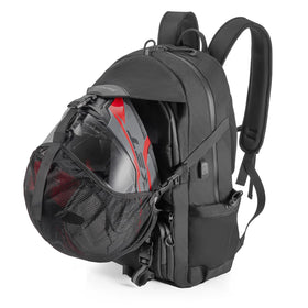 Oumurs front view with helmet attached showing secure storage benefit