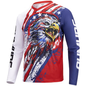Oumurs front view red jersey showing bold graphics and visibility
