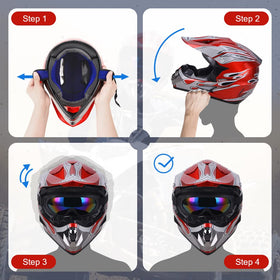 Oumurs goggles mounted on helmet showing clear vision and UV protection benefit