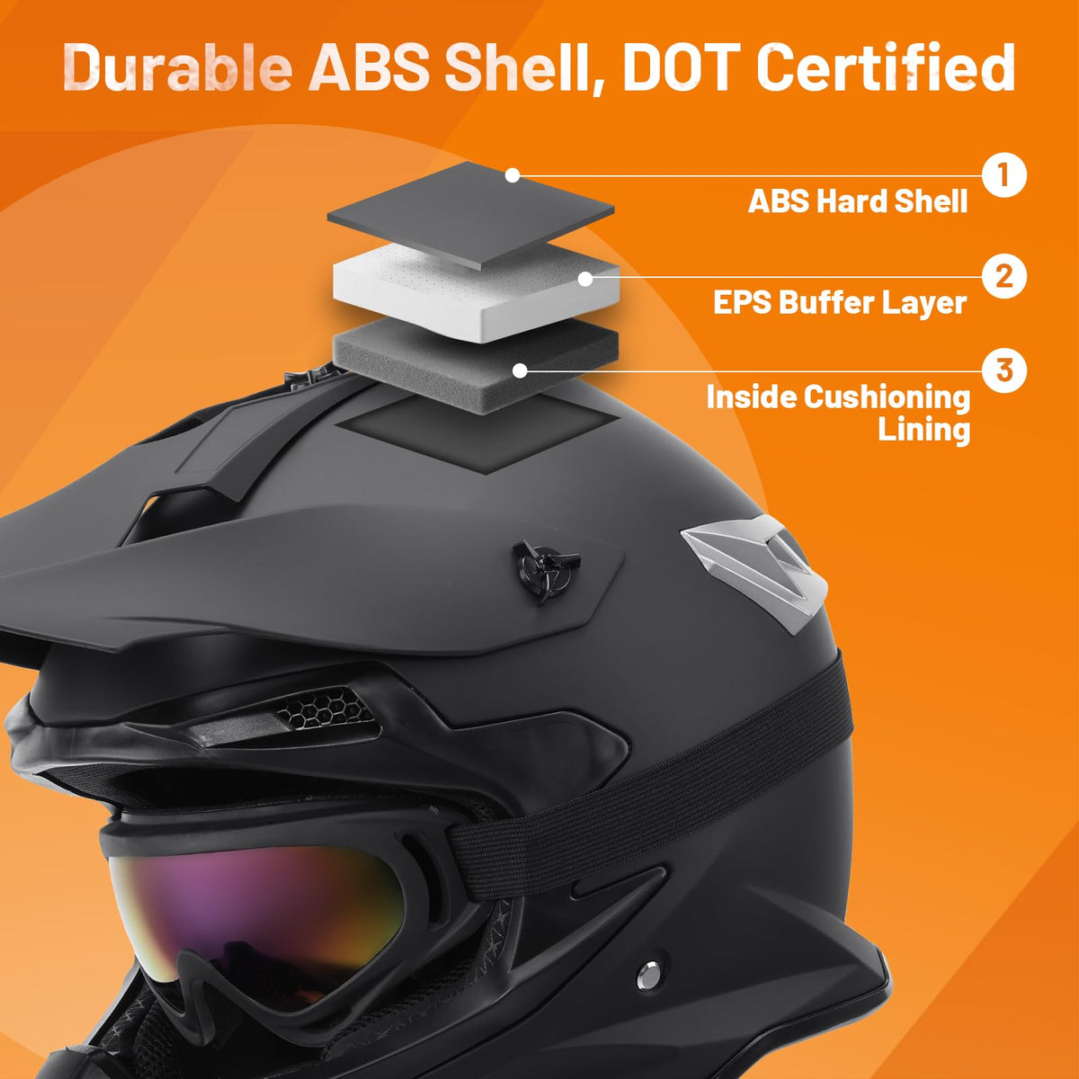 Oumurs helmet interior EPS liner and padding for impact absorption benefit