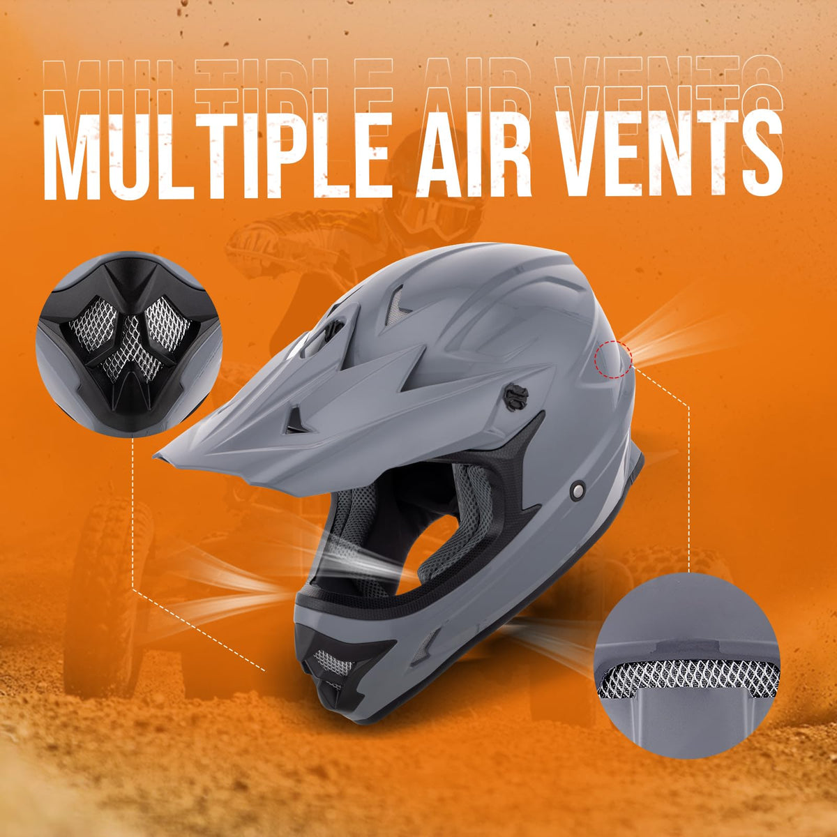 Oumurs helmet side vents showing airflow design for rider comfort