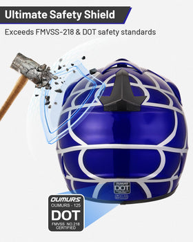Oumurs adjustable visor demonstrated rotated and removable for glare control