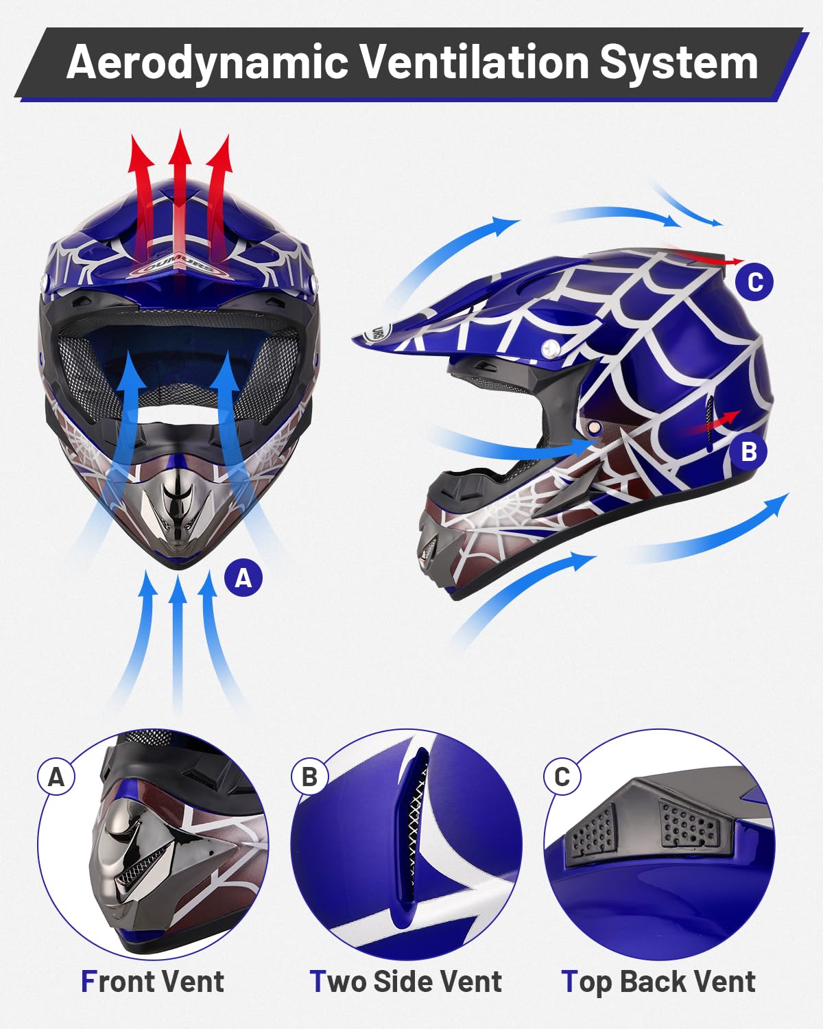 Oumurs helmet with goggles and gloves set showing complete protective kit